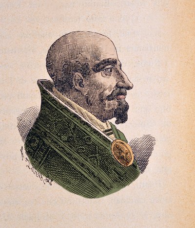 Portret van paus Clemens IX (Clemente of Clemens) (1667-1669), 1898 (gravure met latere inkleuring) door Italian School
